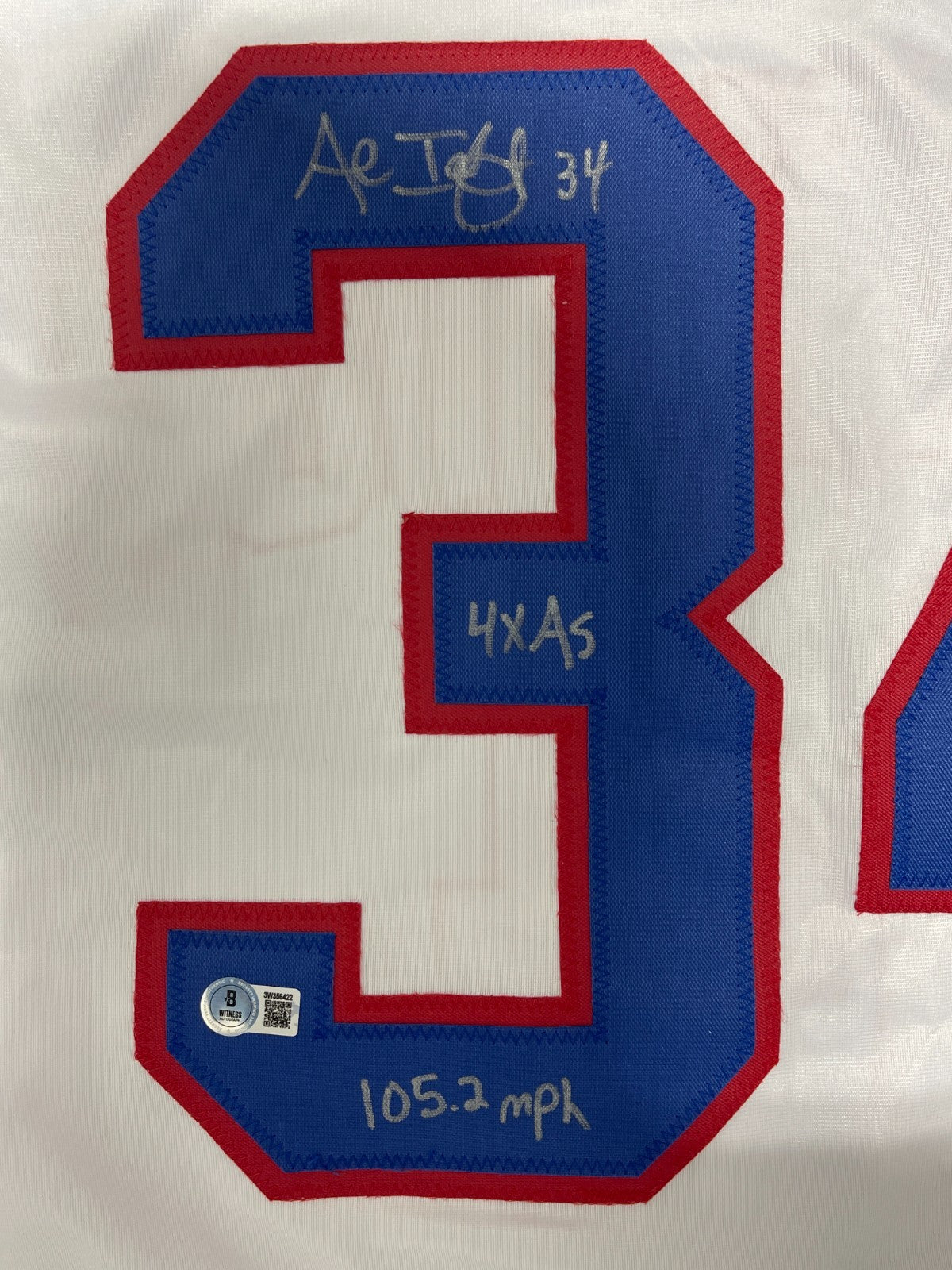 Al Iafrate Signed Washington Custom Hockey Jersey (4x AS, 105.2 MPH) BAS