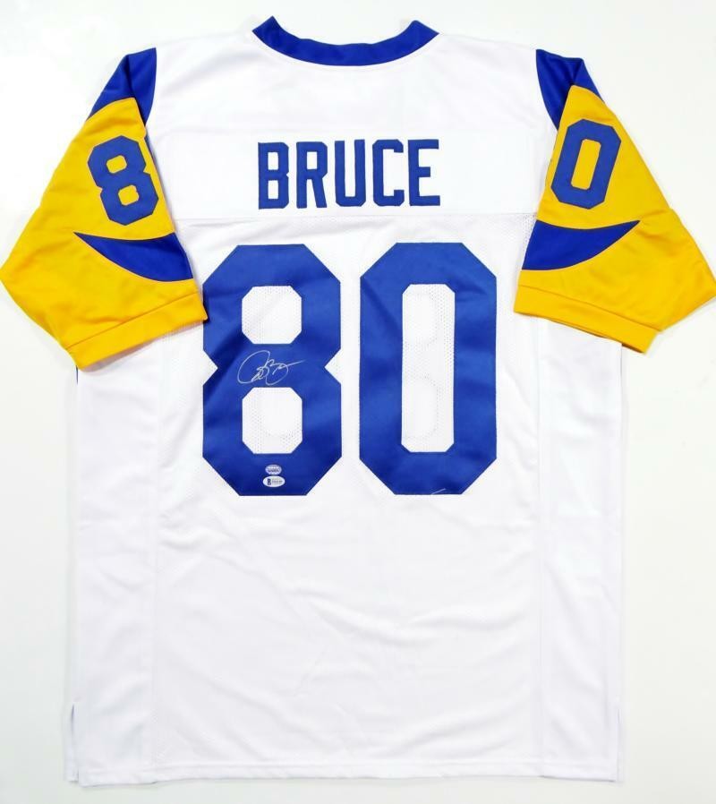 Isaac Bruce Autographed White Custom Jersey