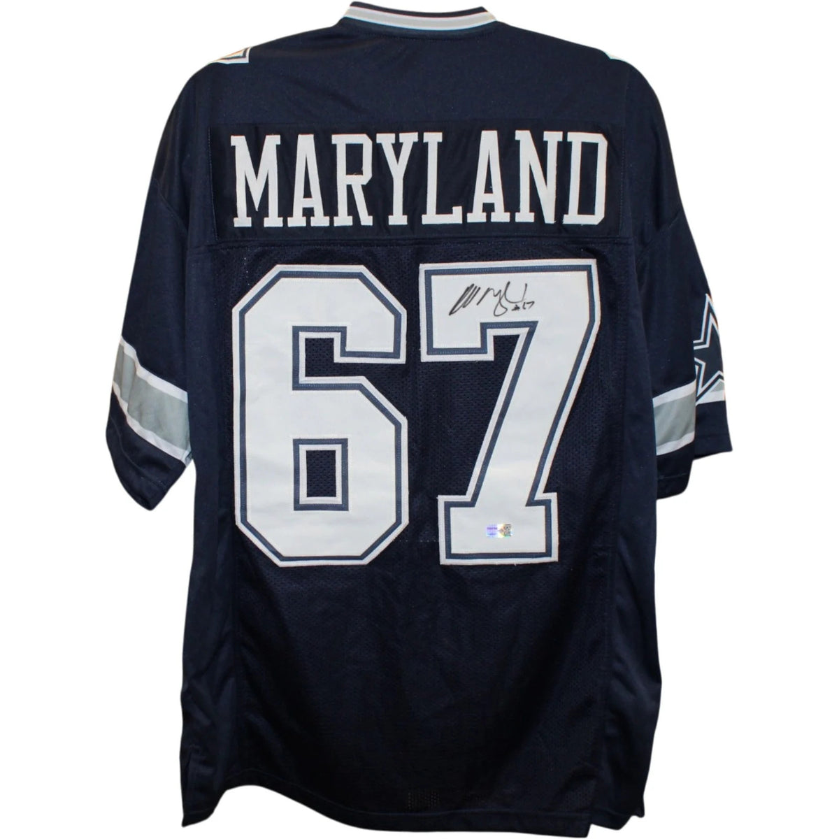 Russell Maryland Signed Blue Pro Style Jersey