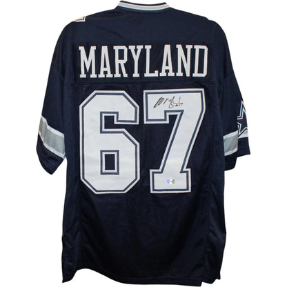 Russell Maryland Signed Blue Pro Style Jersey