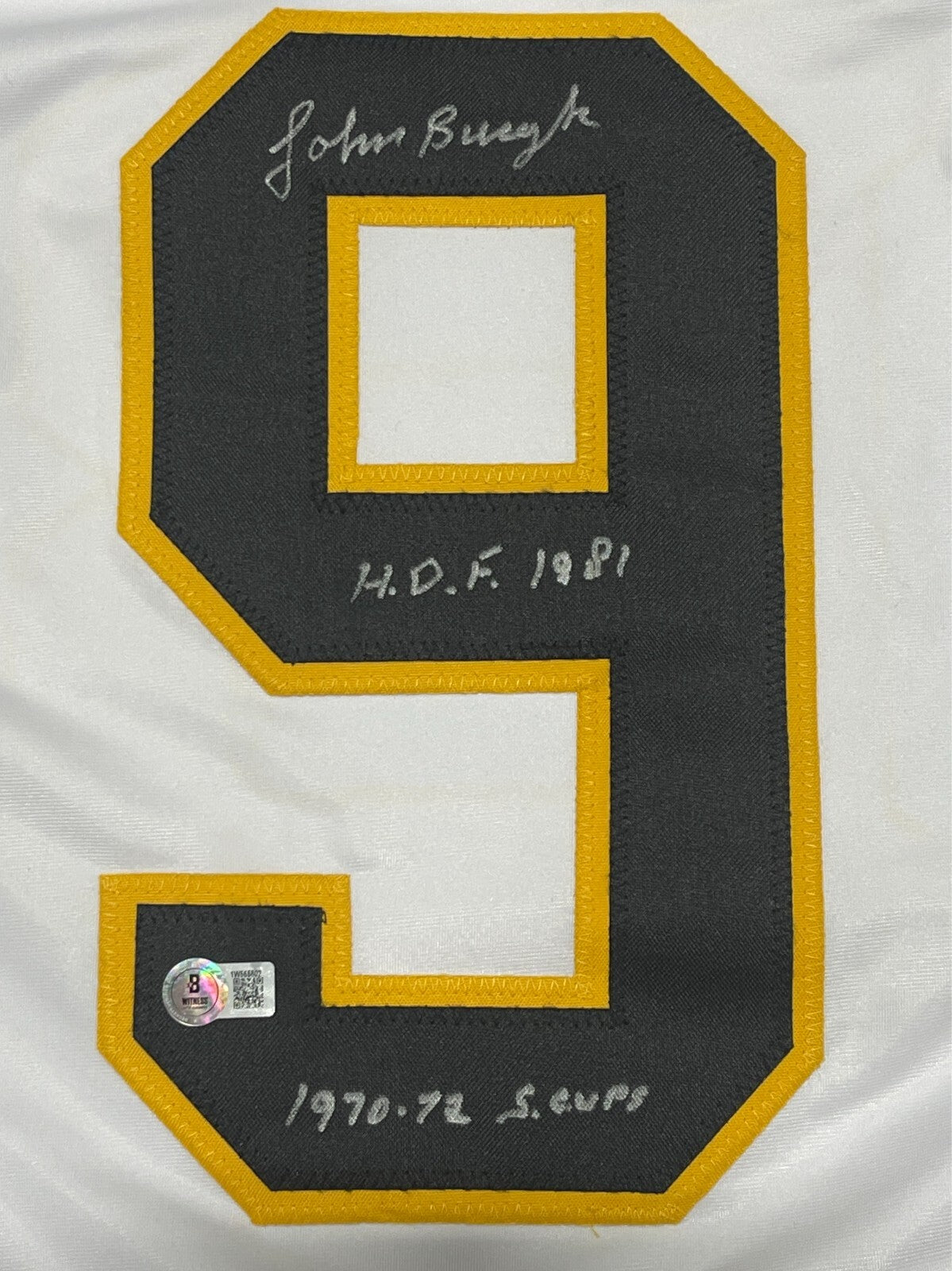 Johnny Bucyk Signed Boston Bruins Custom Jersey HOF & SC Inscriptions (BAS)