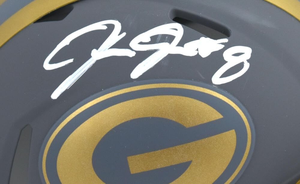 Josh Jacobs Autographed Green Bay Packers Slate Speed Mini Helmet