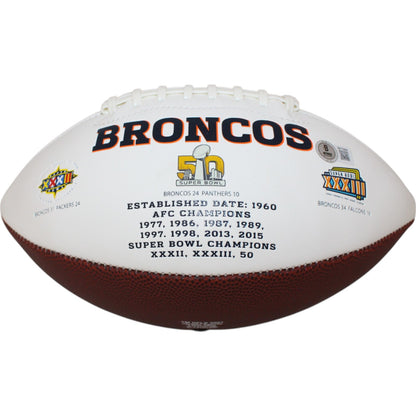 Champ Bailey Autographed Denver Broncos White Logo Football