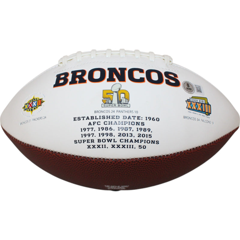 Champ Bailey Autographed Denver Broncos White Logo Football
