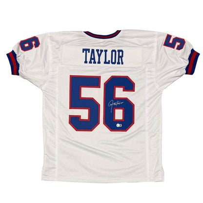 Lawrence Taylor Signed New York Giants Custom Football Jersey (BAS Witness)