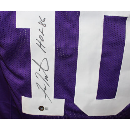 Fran Tarkenton Signed Pro Style Jersey Minnesota Vikings HOF - Beckett