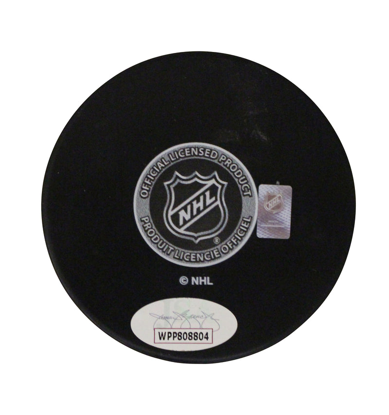 Bobby Hull Chicago Blackhawks Autographed Logo Hockey Puck (JSA)