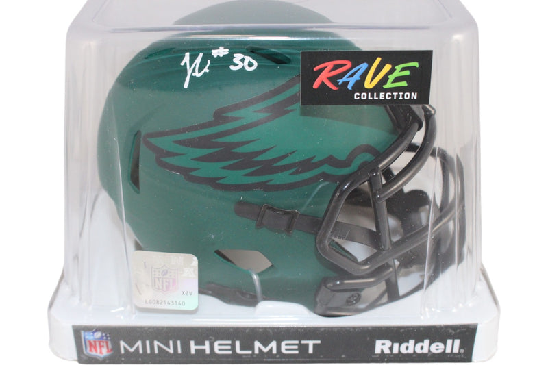 Jihaad Campbell Autographed Philadelphia Eagles Rave Mini Helmet