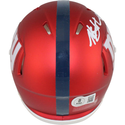 Michael Strahan New York Giants Autographed Blaze Mini Helmet