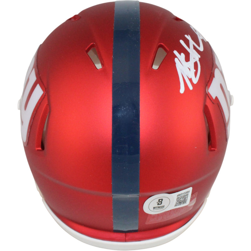 Michael Strahan New York Giants Autographed Blaze Mini Helmet