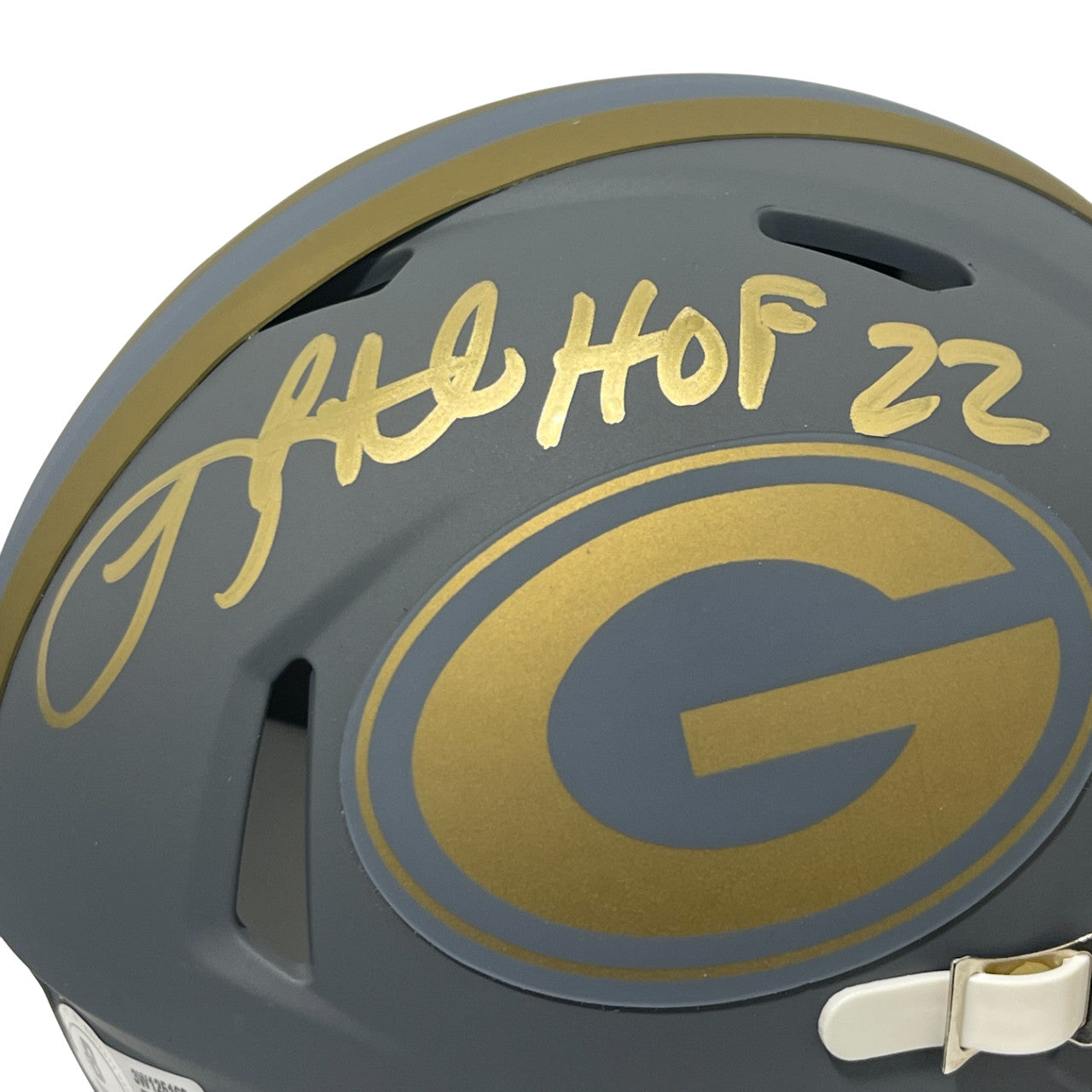 LeRoy Butler Autographed Green Bay Packers Slate Mini Helmet HOF 22 BAS
