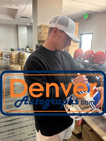 Bo Nix Autographed Denver Broncos Full Size Authentic Throwback Helmet