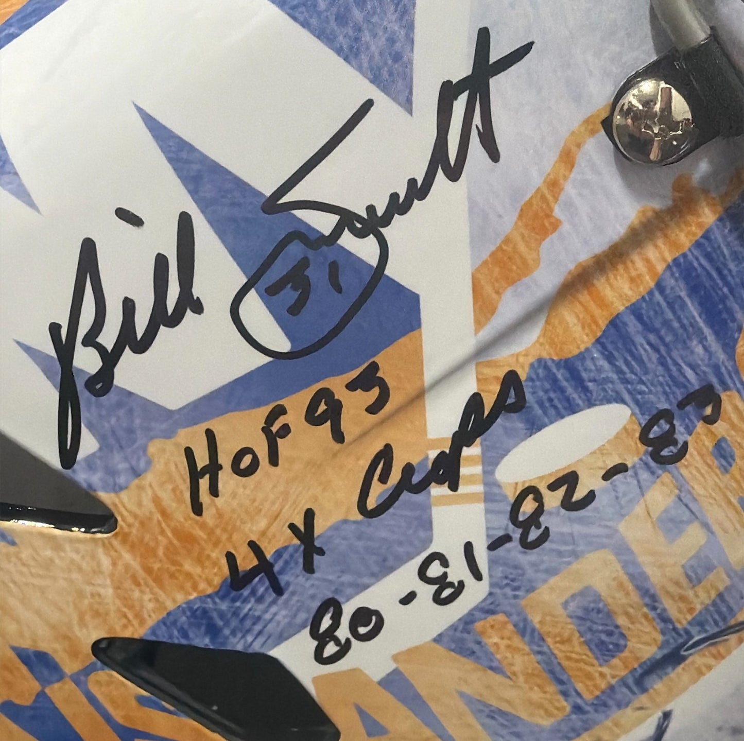 Billy Smith Signed New York Islanders Full Size Goalie Mask (2 Inscriptions)