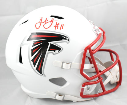 Julio Jones Autographed Atlanta Falcons Flat White Speed Full Size Helmet