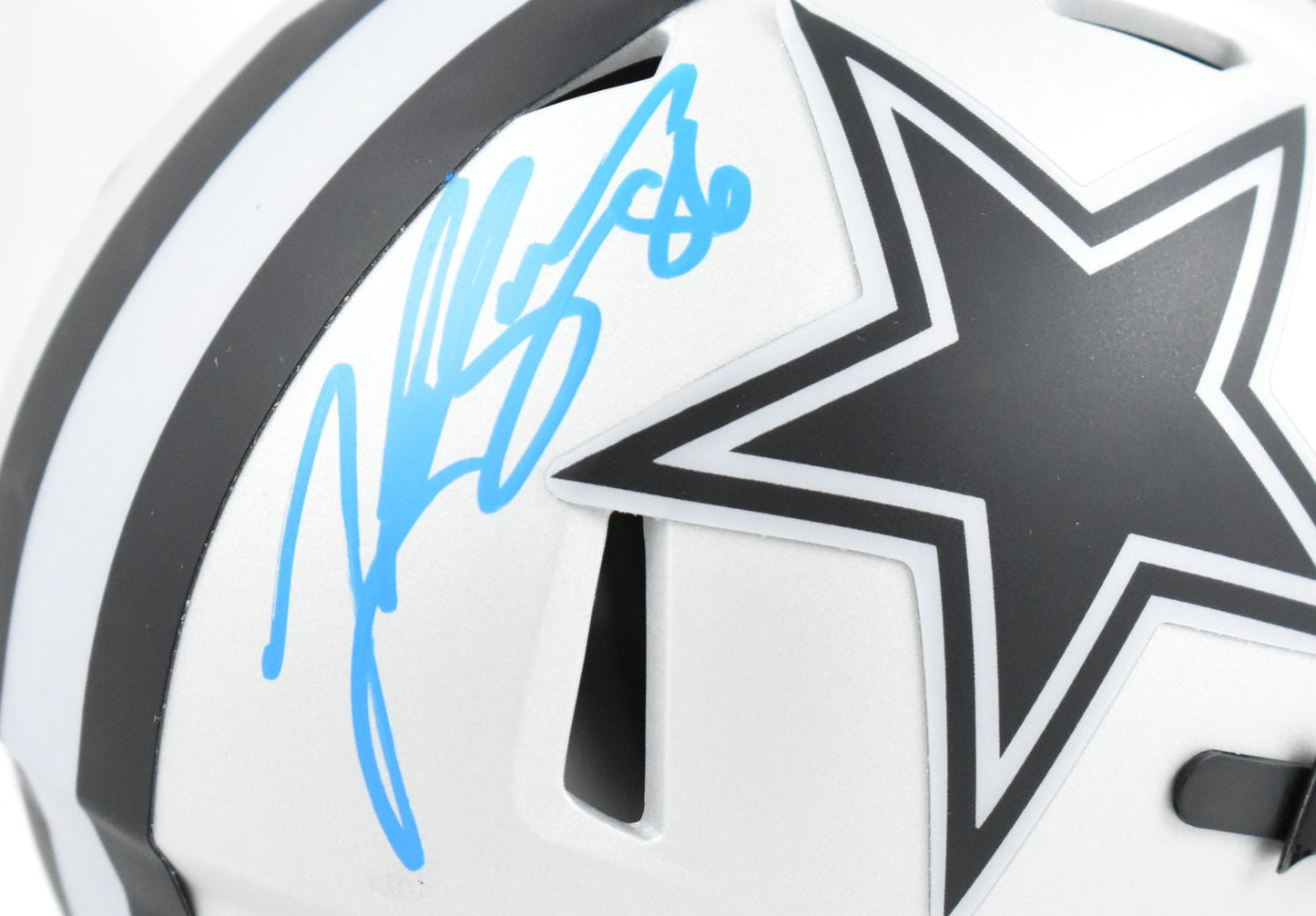Luke Schoonmaker Signed Dallas Cowboys Rave Speed Mini Helmet