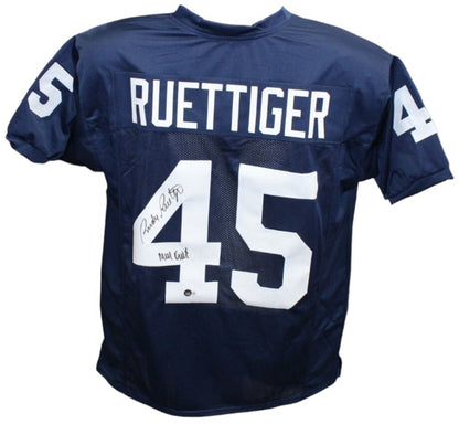 Rudy Ruettiger Autographed College Style Blue Jersey