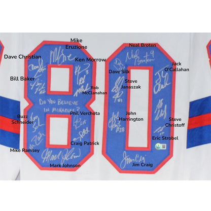 1980 USA "Miracle on Ice" Team Multi-Signed White Hockey Jersey (18 Sigs)