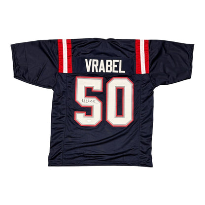 Mike Vrabel Signed New England Patriots Navy Custom Jersey