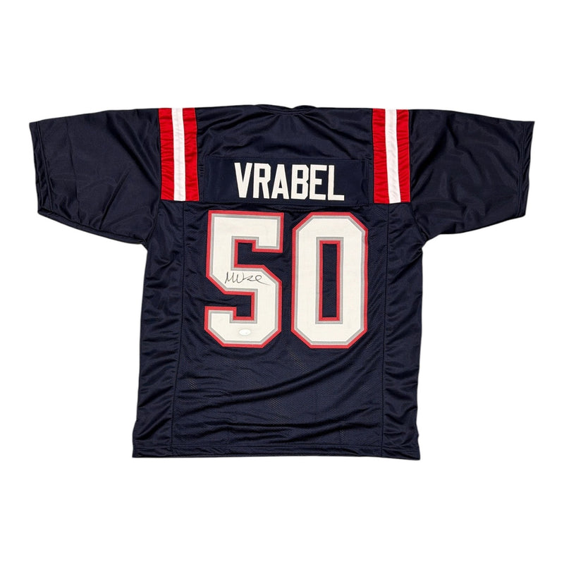 Mike Vrabel Signed New England Patriots Navy Custom Jersey