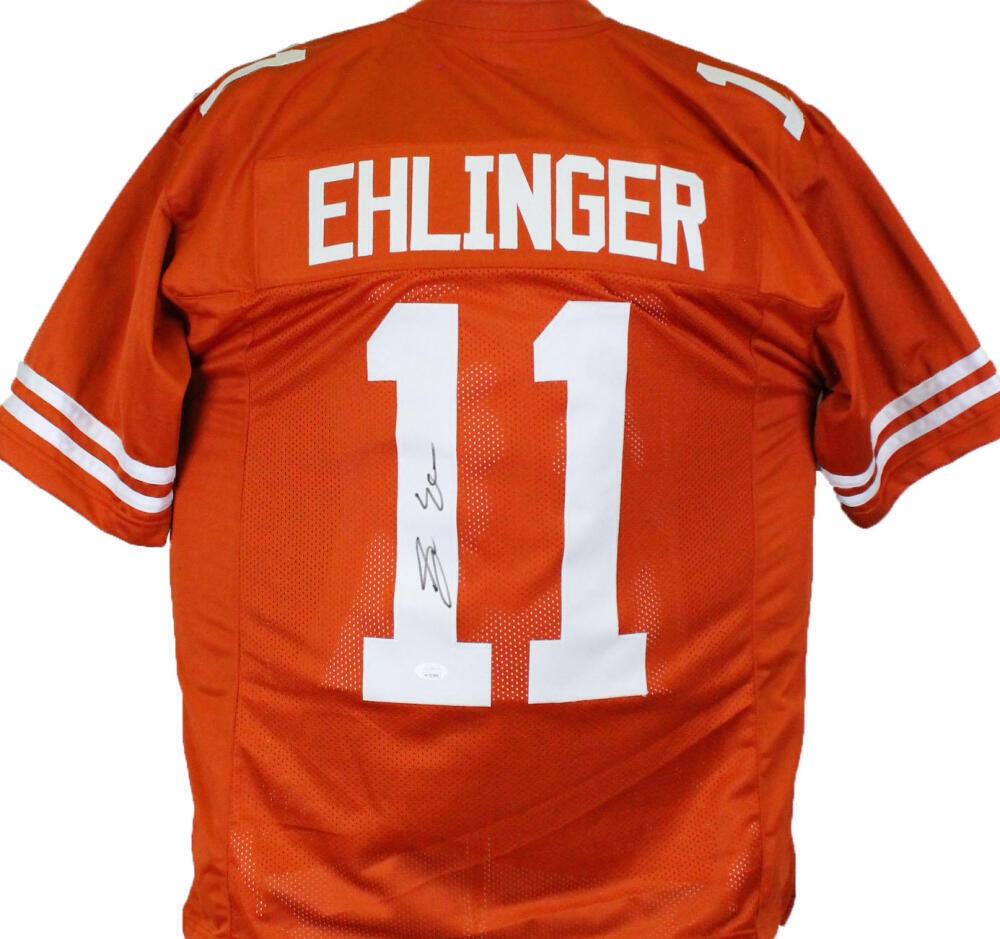 Sam Ehlinger Autographed Orange Custom College Style Jersey