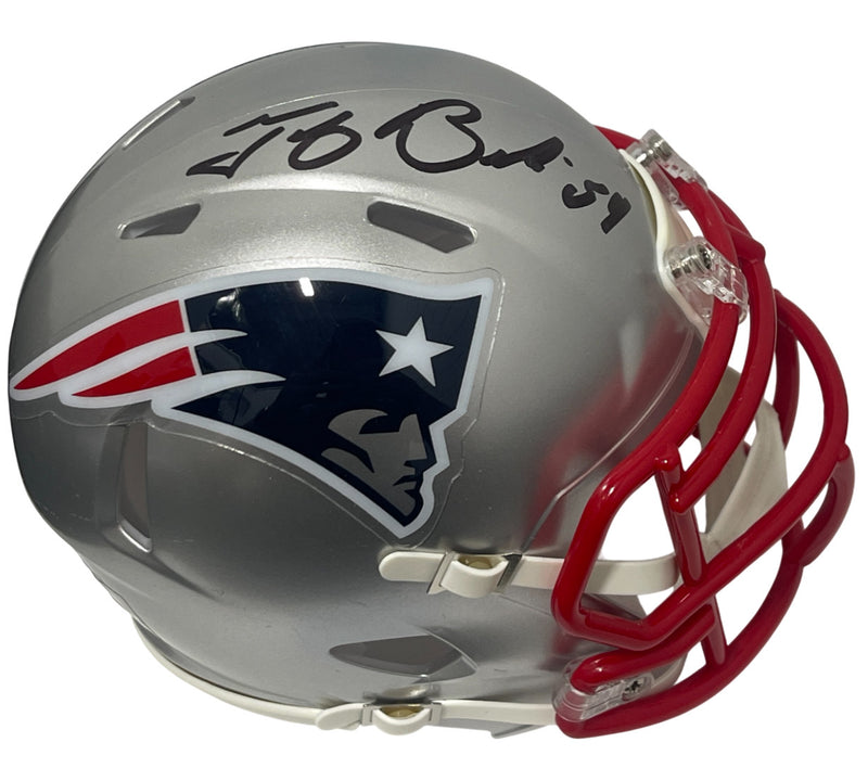 Tedy Bruschi New England Patriots Signed Riddell Speed Mini Helmet BAS