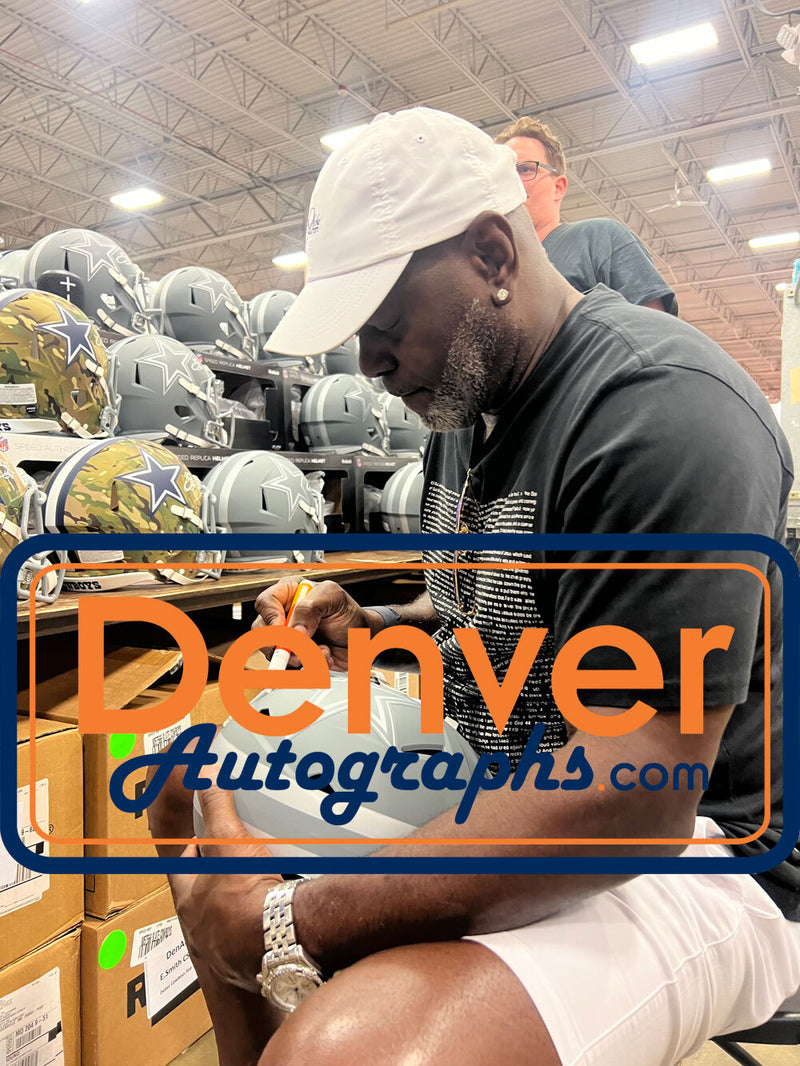 Emmitt Smith Signed Dallas Cowboys Slate Full Size Replica Helmet