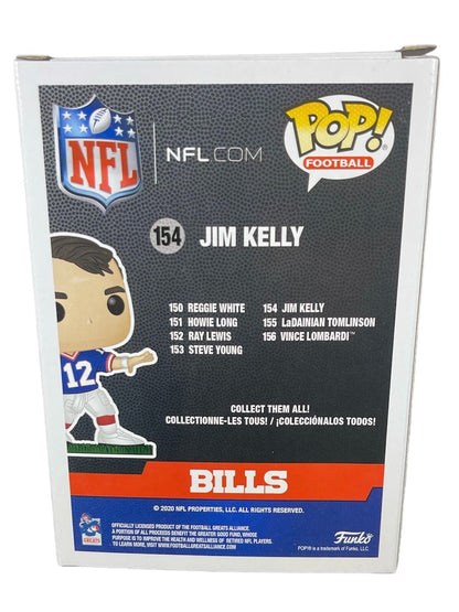 Jim Kelly Signed Buffalo Bills Funko Pop #154 Beckett Witness COA