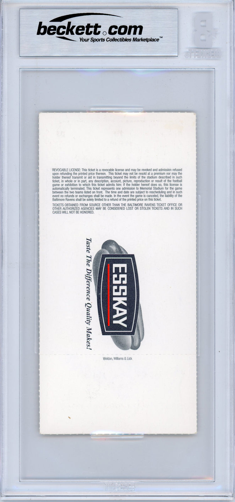 Ray Lewis Autographed NFL Debut Ticket Stub Baltimore Ravens BAS Slabbed