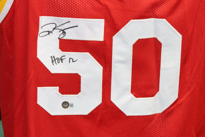 Ralph Sampson Signed Houston Rockets Red Pro Style Jersey HOF Beckett
