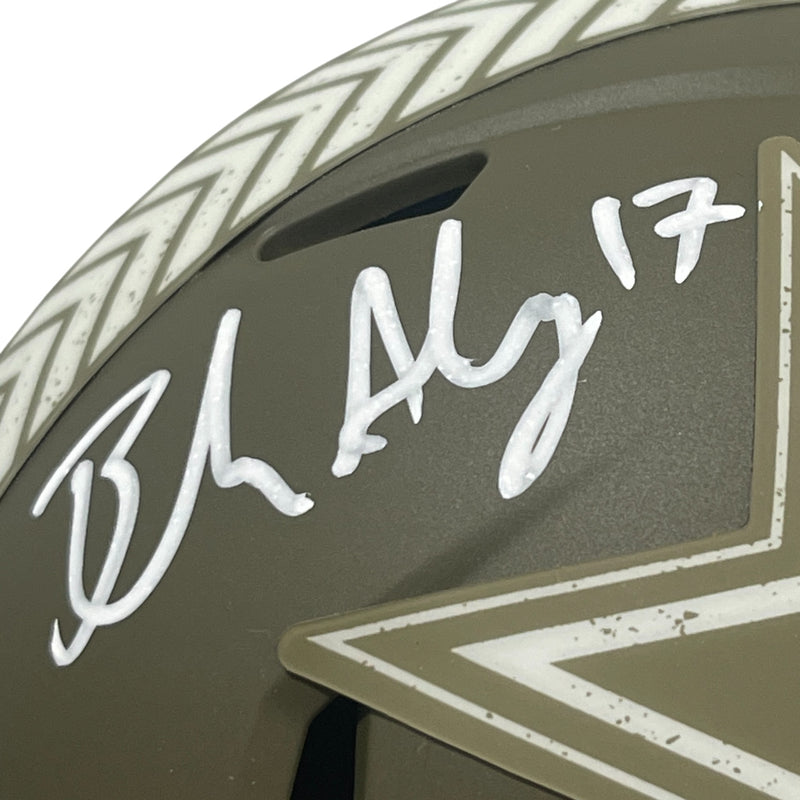 Brandon Aubrey Signed Salute to Service 2023 Mini Helmet (Americas Kicker)
