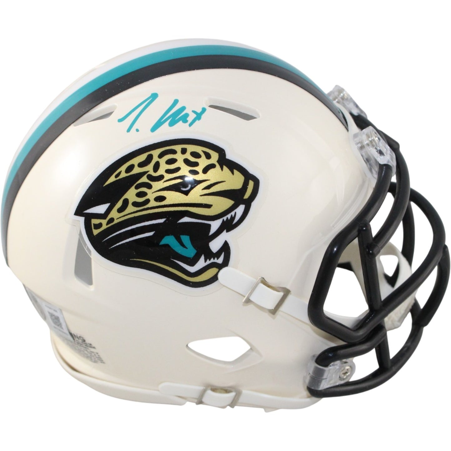 Travis Hunter Autographed Jacksonville Jaguars Retro Mini Helmet