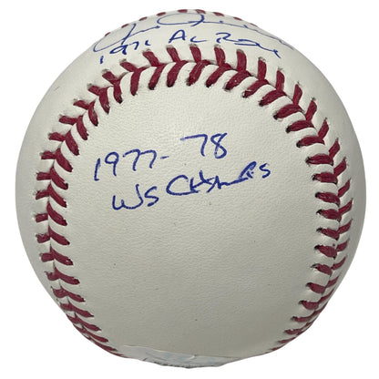 Chris Chambliss Signed Official Major League Baseball (3 Inscriptions)