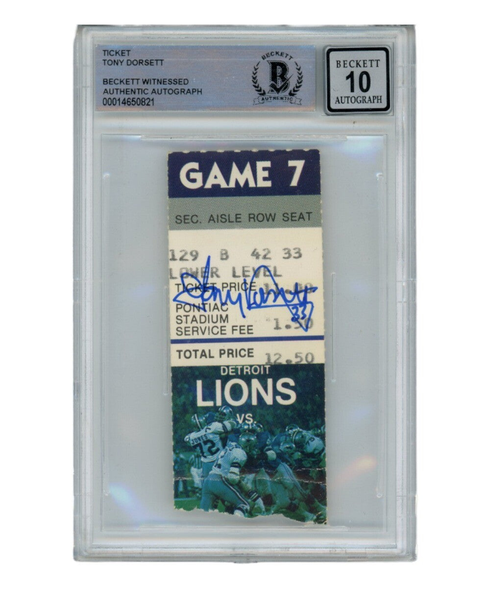 Tony Dorsett Signed Dallas Cowboys 11/15/1981 Ticket Stub - Beckett BAS