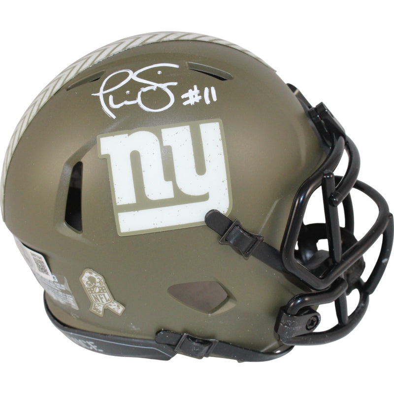Phil Simms New York Giants Autographed Salute to Service Mini Helmet