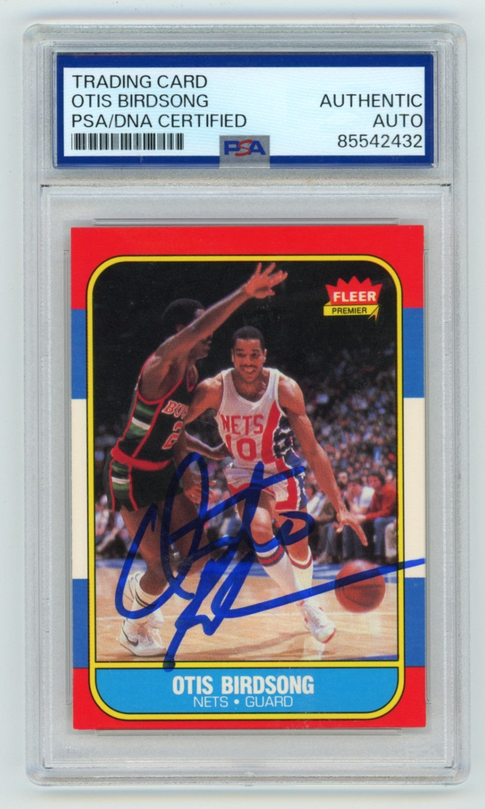 Otis Birdsong Signed 1986-87 Fleer #10 Nets Basketball Card - PSA