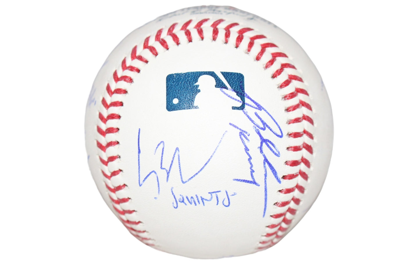 The Sandlot Cast Signed Logo Baseball Tom Guiry & Patrick Renna BAS