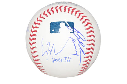 The Sandlot Cast Signed Logo Baseball Tom Guiry & Patrick Renna BAS