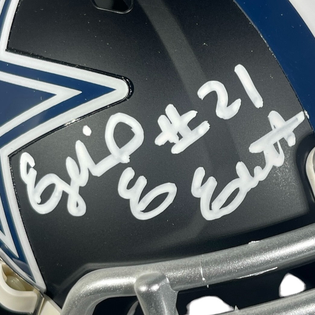 Ezekiel Elliott Signed Dallas Cowboys Flat Black Mini Helmet