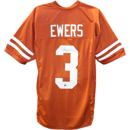 Quinn Ewers Autographed Custom College Style Jersey