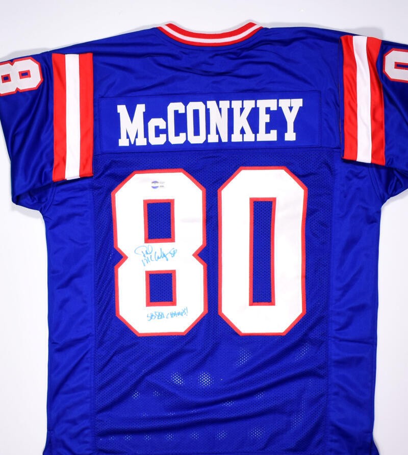Phil McConkey Signed New York Giants Style Blue Jersey - SB Champs