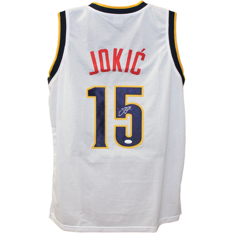 Nikola Jokic Autographed Pro Style White Basketball Jersey