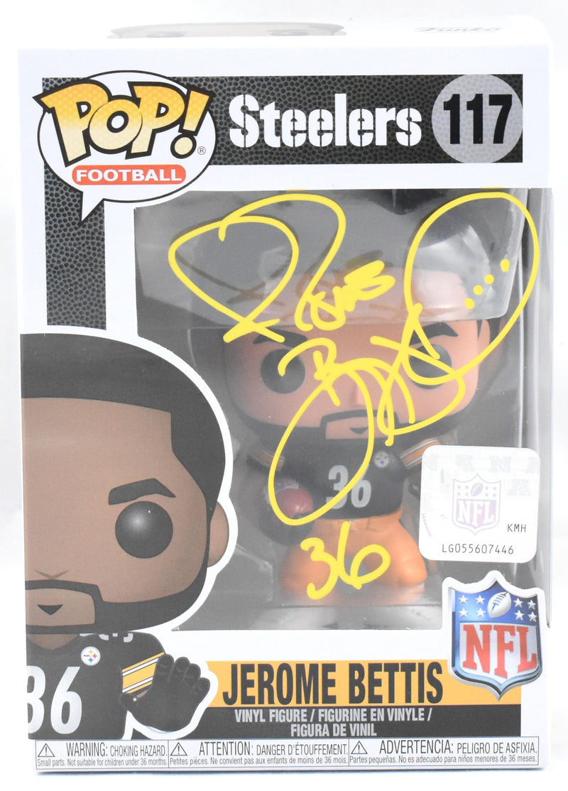 Jerome Bettis Signed Pittsburgh Steelers Funko Pop Figurine #117