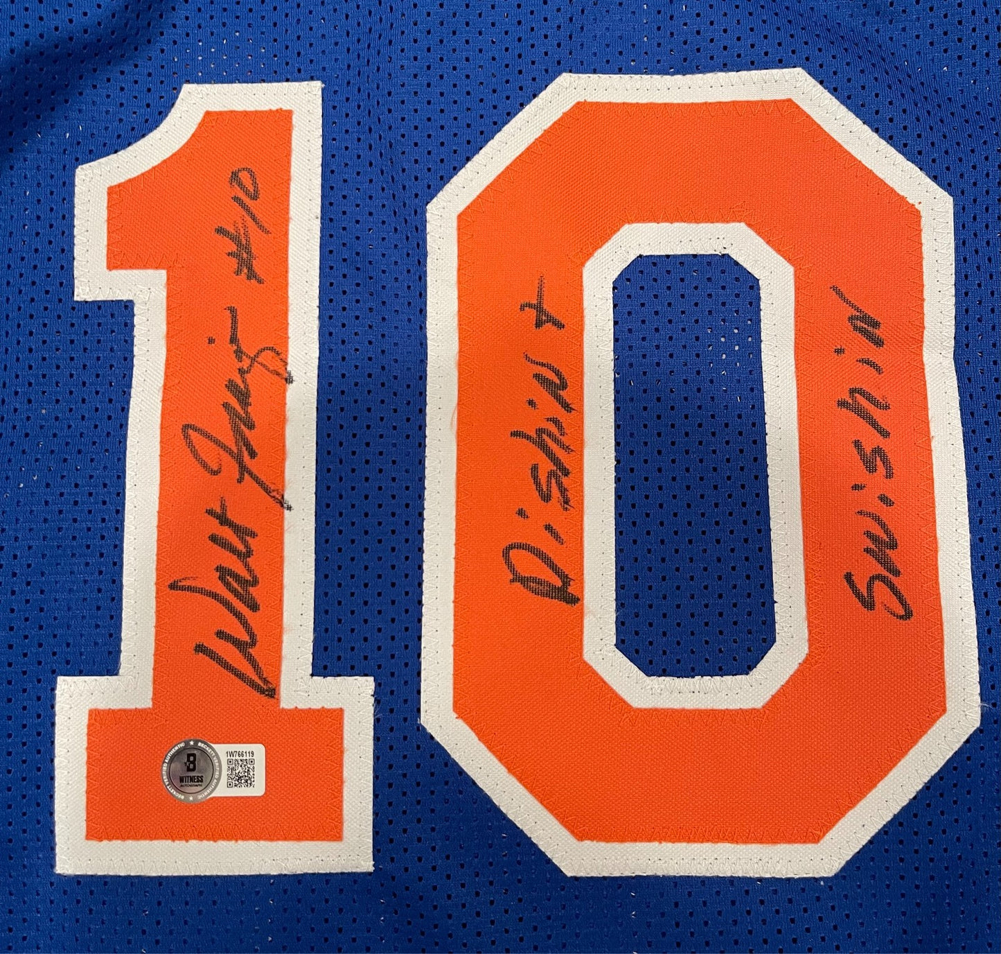 Walt Frazier Signed New York Knicks Custom Jersey "Dishin Swishin" BAS