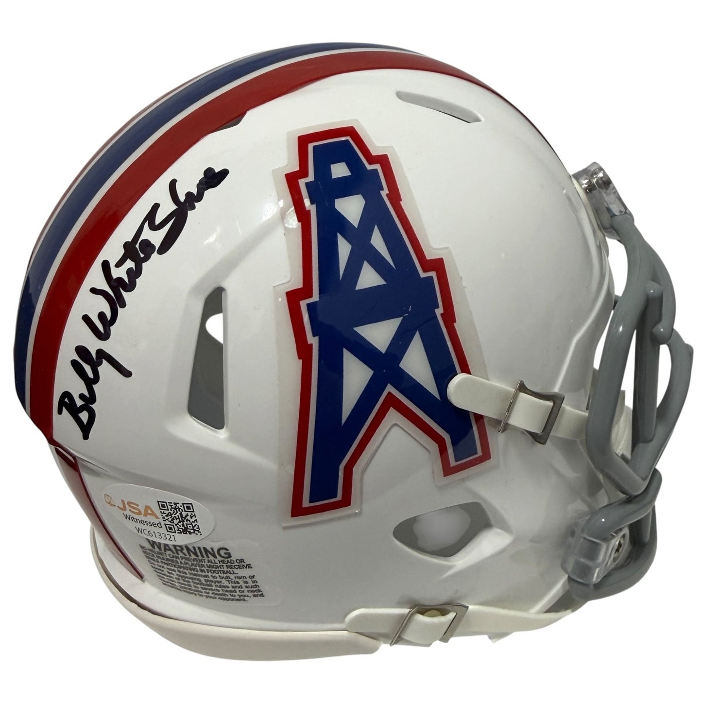 Billy "White Shoes" Johnson Signed Houston Oilers Speed Mini Helmet