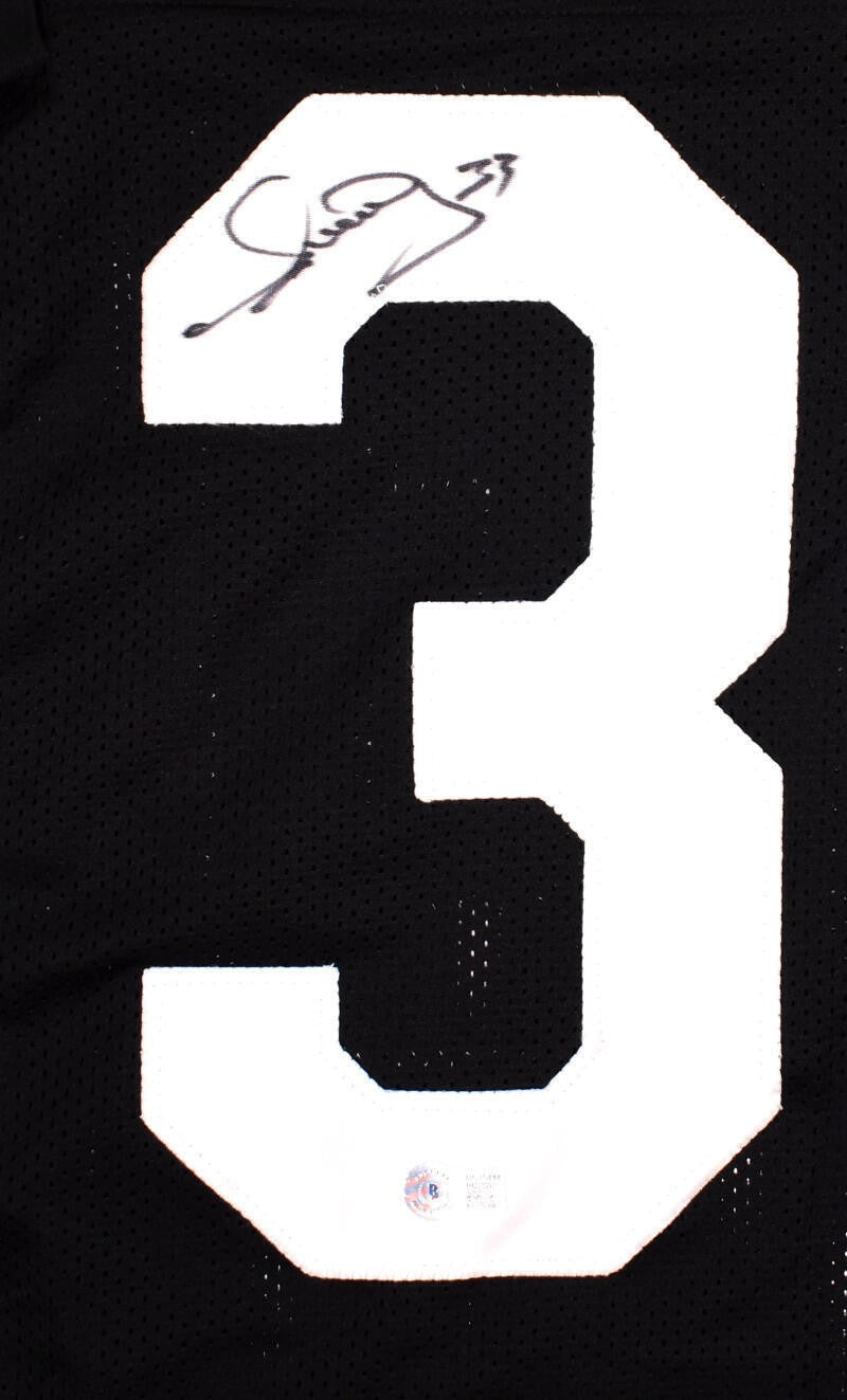 Merrill Hoge Autographed Custom Black Jersey