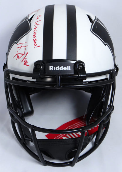 Derek, TJ & JJ Watt Signed Wisconsin Badgers Lunar Speed Authentic Helmet