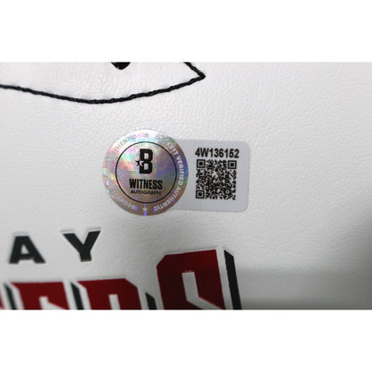 Mike Alstott Tampa Bay Buccaneers Signed Logo Football "A Train" BAS