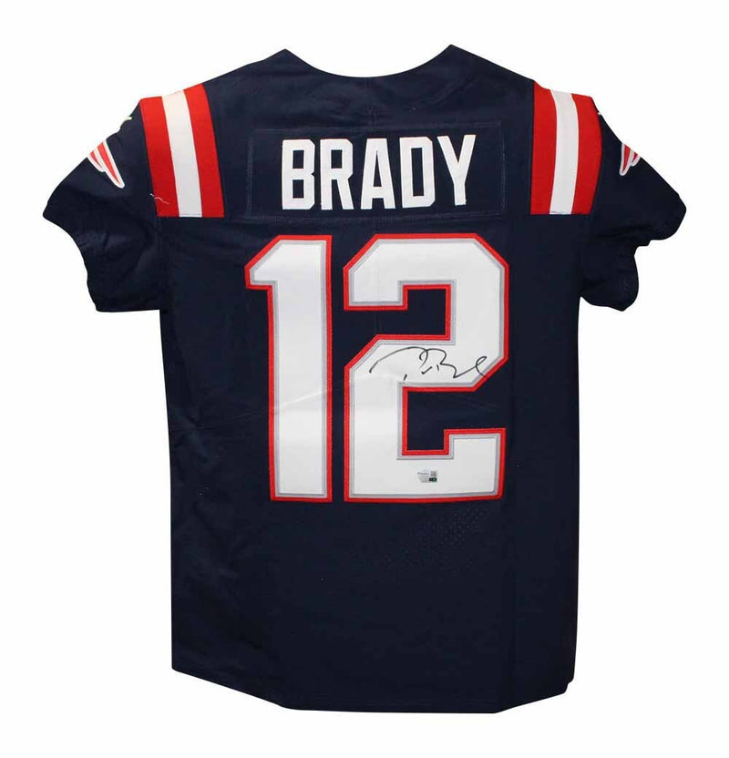 Tom Brady Autographed New England Patriots Nike Elite Blue Jersey