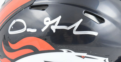 Dre Greenlaw Signed Denver Broncos Throwback Speed Mini Helmet