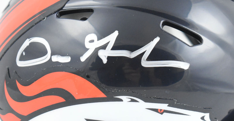 Dre Greenlaw Signed Denver Broncos Throwback Speed Mini Helmet